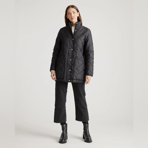 Quince Featherless Quilted Long Puffer Jacket Sz Xs